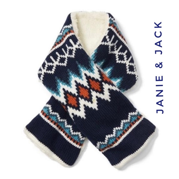 Janie and Jack Accessories New Janie Jack Navy Fair Isle Scarf